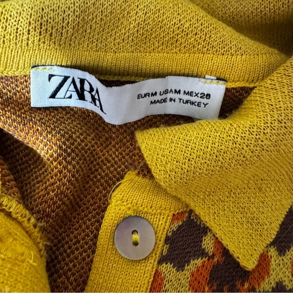 Zara Yellow and Orange Long Sleeve Dress - Picture 5 of 7